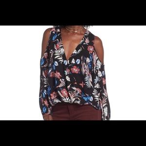 Lush cold shoulder floral top